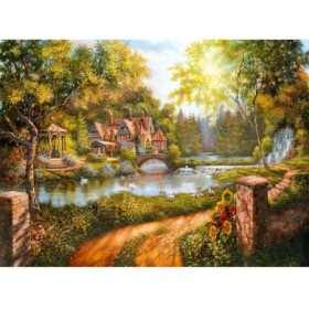 Puzzle casuta langa rau 500 piese